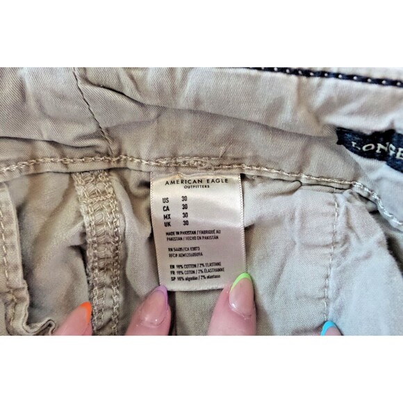 American Eagle Next Level Flex Shorts Khaki Size 30 Classic - Picture 4 of 11